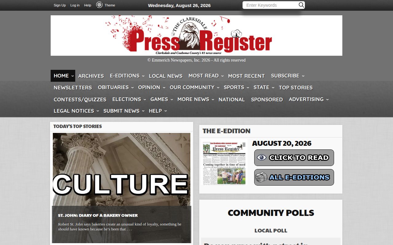 Clarksdale Press Register local news homepage